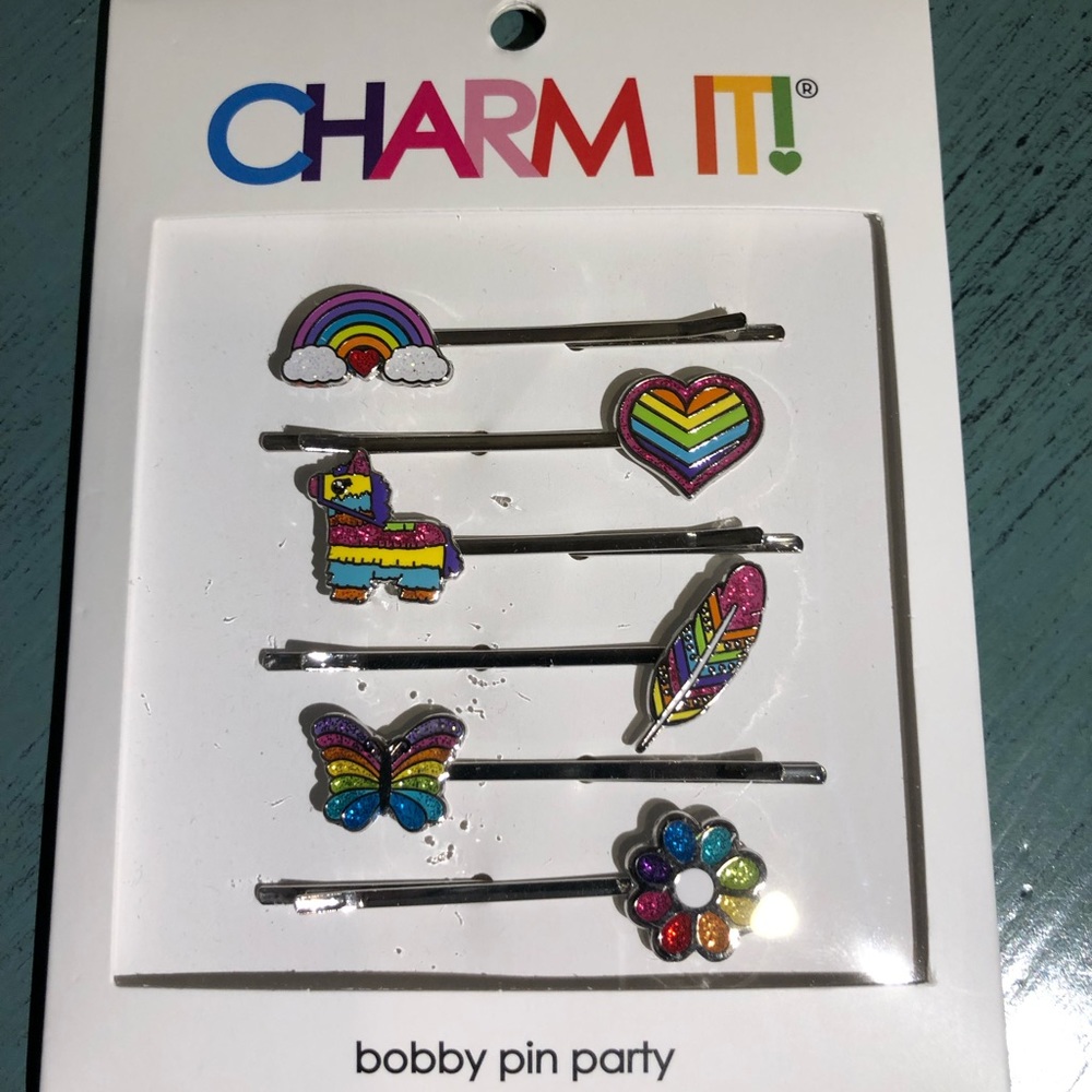 Charm It! Bobby Pin Rainbow Fun Party Set